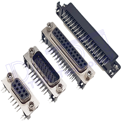 206A D-SUB 90度PCB插板,9.4mm,沖針,直鎖Z片